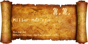 Miller Márta névjegykártya